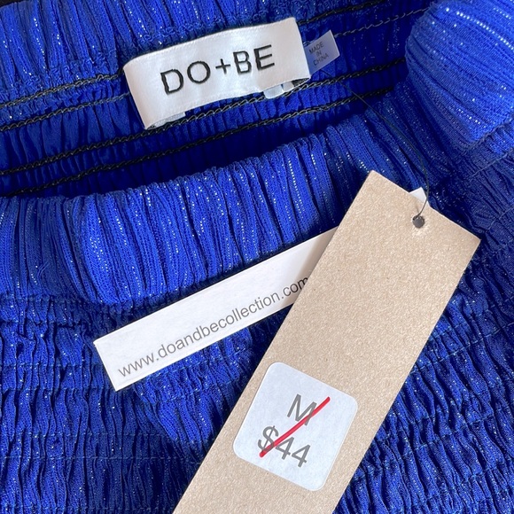 DO+BE NWT Metallic Tiered Ruffle Skirt - Blue - Picture 6 of 6